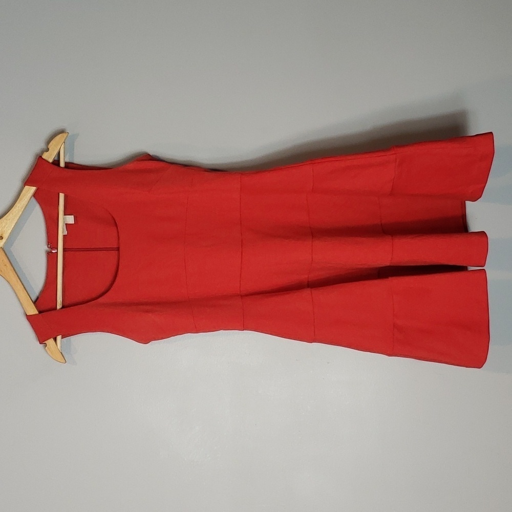Banana Republic Red Sleeveless Fit-and-Flare Mini Dress